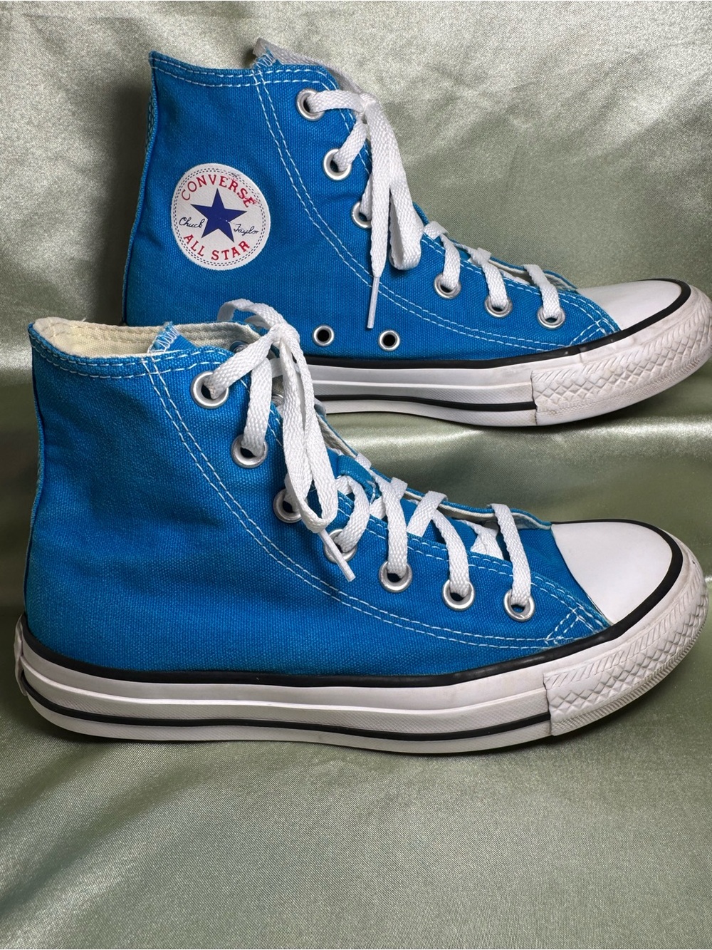 Converse Chuck Taylor High Tops Cyan Space Blue Womens Size 6 Mens Size 4